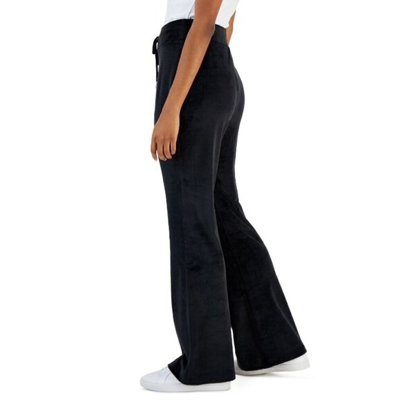 I.N.C. International Concepts Size M Black Velour High Rise Flare Leg Pants NWT - Picture 2 of 8